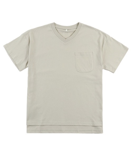 En serio TOKYO（エンソリオトーキョー）の「ポケット付き Vネック Tシャツ(無地)（Tシャツ/カットソー・レディース・ブルー/グレイッシュベージュ/グリーン・MEDIUM）」の9枚目の写真