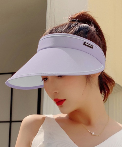 Miniministore(ミニミニストア)の「韓国サンバイザー つば広 レディース 夏(サンバイザー・レディース・ライトピンク/ラベンダー/ブルー/アイボリー/ブラック/オレンジ・FREE)」の5枚目の写真