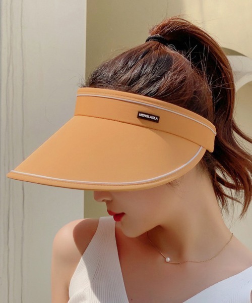 Miniministore(ミニミニストア)の「韓国サンバイザー つば広 レディース 夏(サンバイザー・レディース・ライトピンク/ラベンダー/ブルー/アイボリー/ブラック/オレンジ・FREE)」の6枚目の写真