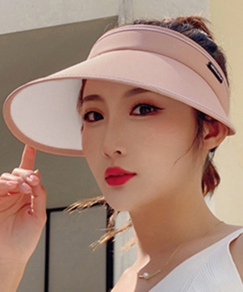 Miniministore(ミニミニストア)の「韓国サンバイザー つば広 レディース 夏(サンバイザー・レディース・ライトピンク/ラベンダー/ブルー/アイボリー/ブラック/オレンジ・FREE)」の14枚目の写真