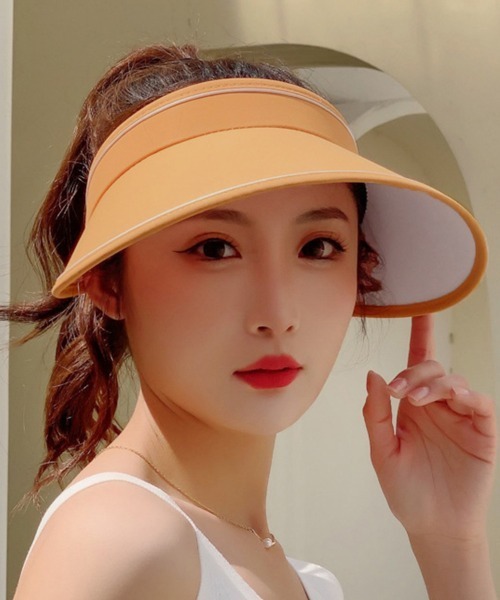 Miniministore(ミニミニストア)の「韓国サンバイザー つば広 レディース 夏(サンバイザー・レディース・ライトピンク/ラベンダー/ブルー/アイボリー/ブラック/オレンジ・FREE)」の15枚目の写真