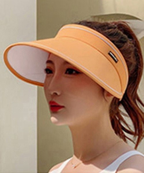 Miniministore(ミニミニストア)の「韓国サンバイザー つば広 レディース 夏(サンバイザー・レディース・ライトピンク/ラベンダー/ブルー/アイボリー/ブラック/オレンジ・FREE)」の16枚目の写真