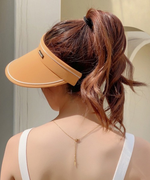 Miniministore(ミニミニストア)の「韓国サンバイザー つば広 レディース 夏(サンバイザー・レディース・ライトピンク/ラベンダー/ブルー/アイボリー/ブラック/オレンジ・FREE)」の17枚目の写真