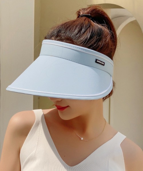 Miniministore(ミニミニストア)の「韓国サンバイザー つば広 レディース 夏(サンバイザー・レディース・ライトピンク/ラベンダー/ブルー/アイボリー/ブラック/オレンジ・FREE)」の18枚目の写真