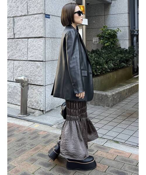MURUA(ムルーア)の「シャーリングスカート(スカート・レディース・オレンジ/カーキ/ブラウン・FREE)」の20枚目の写真