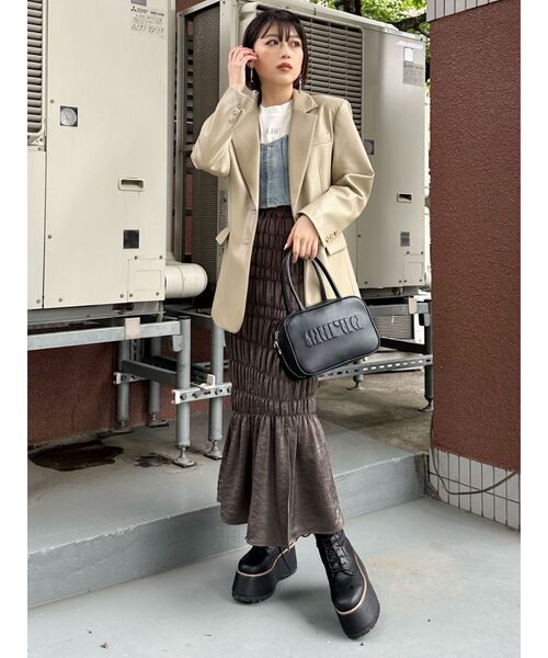 MURUA(ムルーア)の「シャーリングスカート(スカート・レディース・オレンジ/カーキ/ブラウン・FREE)」の22枚目の写真