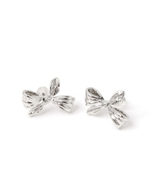 niko and...（ニコアンド）の「リボンピアス（ピアス（両耳用）・レディース・グレー・0）」の2枚目の写真