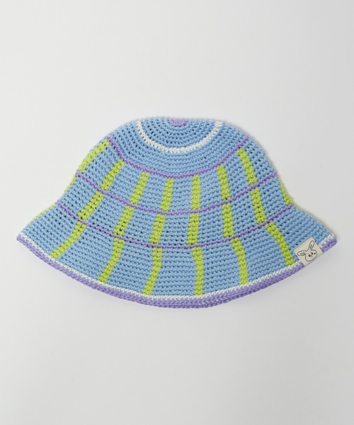 Ampersand（アンパサンド）の「Ampersand/アンパサンド ベビーかぎ針編みHAT ハット（ハット・キッズ・ブルー/マルチ/チェック・46/48）」の2枚目の写真