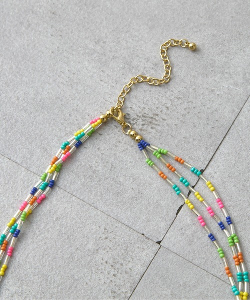 HELLO.SANFRANCISCO（ハローサンフランシスコ）の「【HELLO.SANFRANCISCO】3連ビーズネックレス（ネックレス・レディース・カラフル・ONE SIZE）」の6枚目の写真
