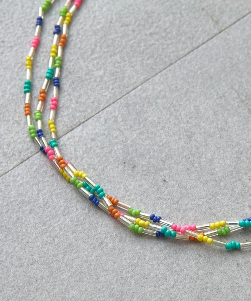 HELLO.SANFRANCISCO（ハローサンフランシスコ）の「【HELLO.SANFRANCISCO】3連ビーズネックレス（ネックレス・レディース・カラフル・ONE SIZE）」の7枚目の写真