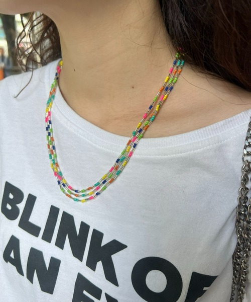 HELLO.SANFRANCISCO（ハローサンフランシスコ）の「【HELLO.SANFRANCISCO】3連ビーズネックレス（ネックレス・レディース・カラフル・ONE SIZE）」の2枚目の写真