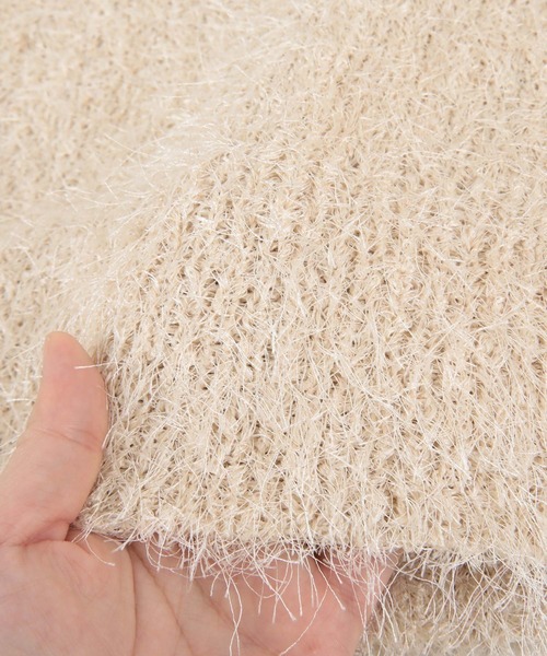 titivate（ティティベイト）の「前後2wayVネックシャギーニットベスト（ベスト・レディース・ライトベージュ/チャコール/シルバー/ブラウン/ブラック・FREE）」の15枚目の写真