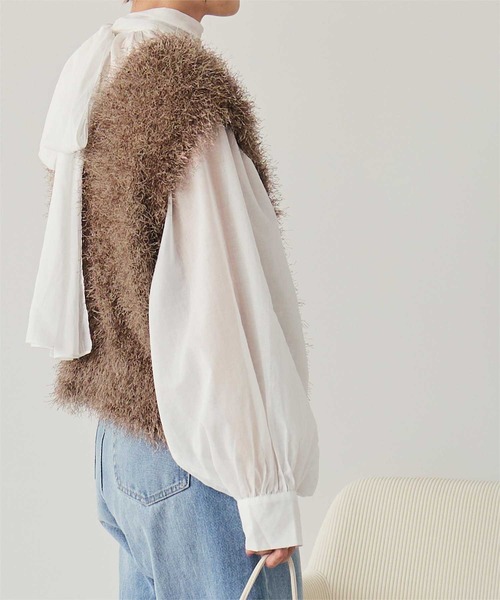 セール】前後2wayVネックシャギーニットベスト（ベスト）｜titivate