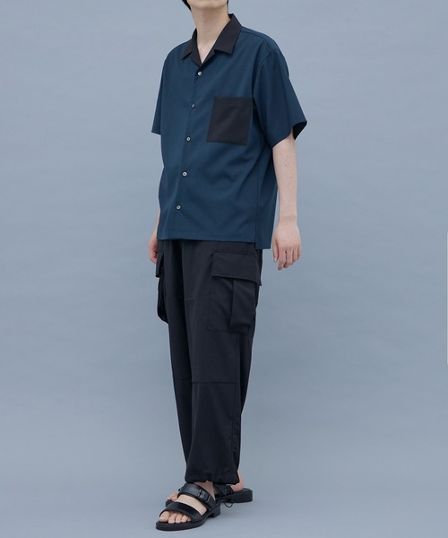 セール】SUMMER WOOL バイカラーシャツ｜セットアップ着用可能（シャツ