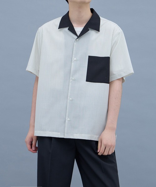 セール】SUMMER WOOL バイカラーシャツ｜セットアップ着用可能（シャツ 