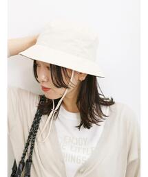 Samansa Mos2 blue | ストラップ付バケットハット(ハット)