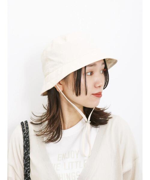 Samansa Mos2 blue（サマンサモスモスブルー）の「ストラップ付バケットハット（ハット・レディース・カーキ/ブラック/キナリ・F）」の13枚目の写真