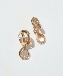 ドロップ × ダブル フープ ピアス