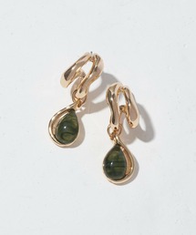 ドロップ × ダブル フープ ピアス