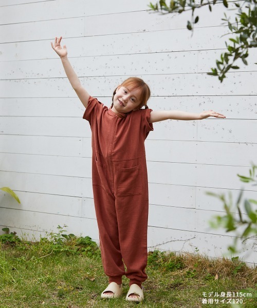 riziere（リジェール）の「フロントファスナーサコッシュ付きオールインワン2点セット（つなぎ/オールインワン・キッズ・テラコッタ/ベージュ・90/100/110/120/130/140/150）」の22枚目の写真