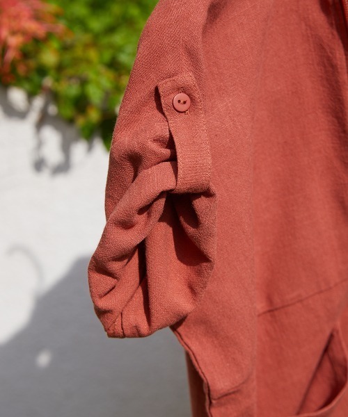 riziere（リジェール）の「フロントファスナーサコッシュ付きオールインワン2点セット（つなぎ/オールインワン・キッズ・テラコッタ/ベージュ・90/100/110/120/130/140/150）」の9枚目の写真