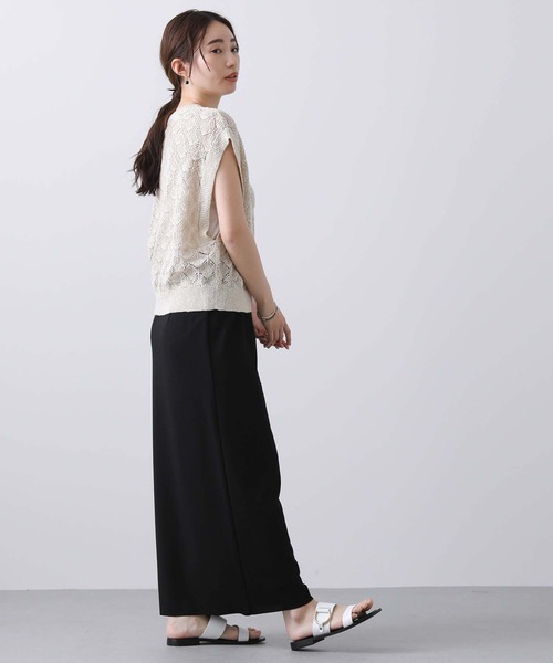 Liyoca（リヨカ）の「スラブヤーン透かしニットベスト（ニット/セーター・レディース・ライトベージュ・FREE）」の16枚目の写真