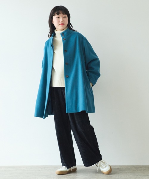 bulle de savon（ビュルデサボン）の「super100 スタンドカラーコート（その他アウター・レディース・ブルー/ブラック/イエロー・FREE）」の14枚目の写真