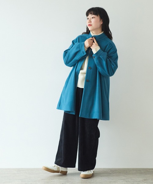 bulle de savon（ビュルデサボン）の「super100 スタンドカラーコート（その他アウター・レディース・ブルー/ブラック/イエロー・FREE）」の15枚目の写真