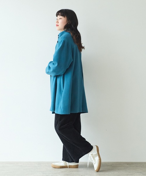 bulle de savon（ビュルデサボン）の「super100 スタンドカラーコート（その他アウター・レディース・ブルー/ブラック/イエロー・FREE）」の16枚目の写真
