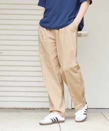 メンズ リネンタッチイージーテーパードパンツ