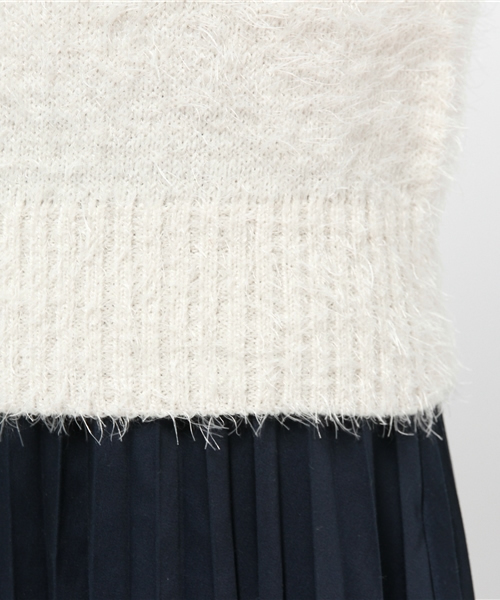 one after another NICE CLAUP（ワンアフターアナザーナイスクラップ）の「【ナイスクラップ】肩レースフェザープルオーバー（ニット/セーター・レディース・アイボリー/グレー/ピンク/ブラック・FREE）」の10枚目の写真