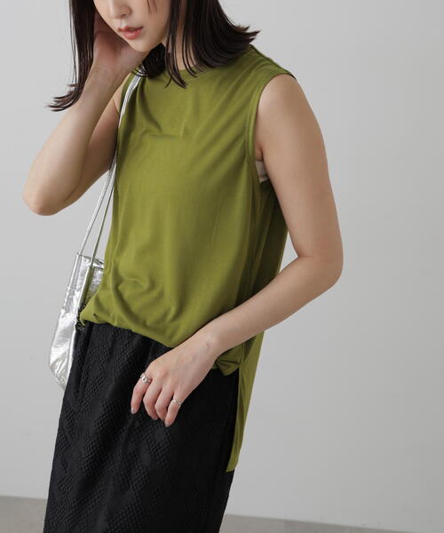 FREE'S MART(フリーズマート)の「◆サイドスリットタンクトップ(タンクトップ・レディース・ブラック/グリーン/ホワイト・FREE)」の3枚目の写真