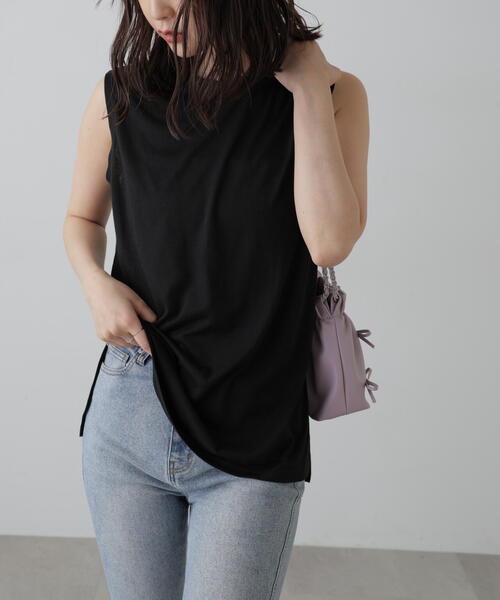 FREE'S MART(フリーズマート)の「◆サイドスリットタンクトップ(タンクトップ・レディース・ブラック/グリーン/ホワイト・FREE)」の10枚目の写真