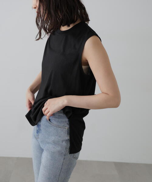 FREE'S MART(フリーズマート)の「◆サイドスリットタンクトップ(タンクトップ・レディース・ブラック/グリーン/ホワイト・FREE)」の11枚目の写真