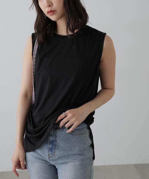 FREE'S MART(フリーズマート)の「◆サイドスリットタンクトップ(タンクトップ・レディース・ブラック/グリーン/ホワイト・FREE)」の13枚目の写真