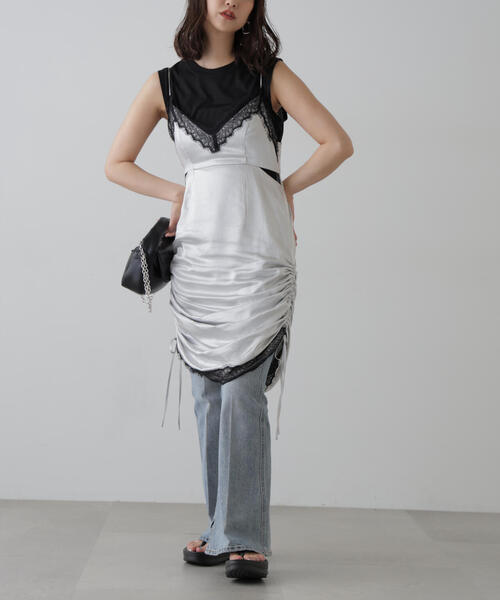 FREE'S MART(フリーズマート)の「◆サイドスリットタンクトップ(タンクトップ・レディース・ブラック/グリーン/ホワイト・FREE)」の14枚目の写真