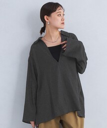 green label relaxing | シアー ジャカード スキッパー ブラウス(シャツ/ブラウス)