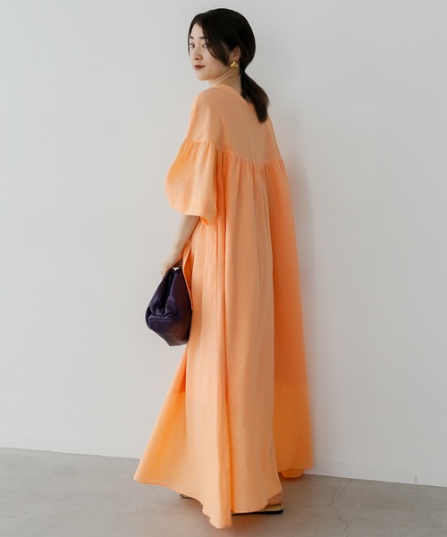 Katrin TOKYO（カトリーントーキョー）の「3way linen summer dress（ワンピース・レディース・オレンジ/グリーン/ブラック/ブルー・FREE/XS）」の4枚目の写真
