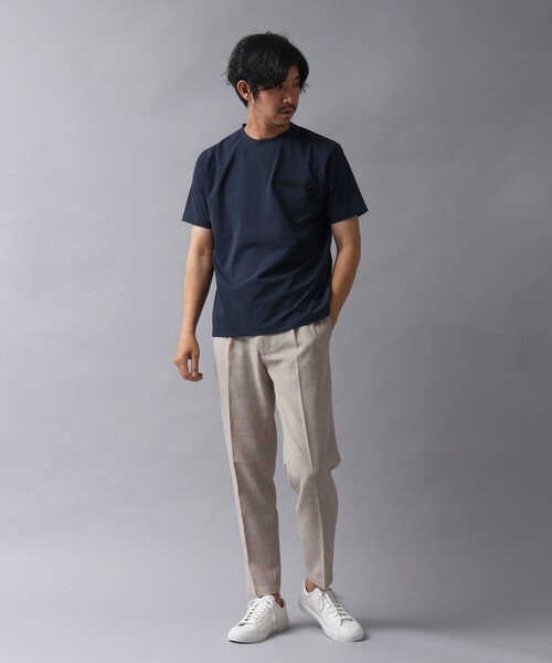 NOLLEY’S（ノーリーズ）の「【ACTIVE SECT】《限定展開 / 吸水性 / 防透け性》イージーケアファブリックファスナーポケT（Tシャツ/カットソー・メンズ・グレイッシュベージュ/ダークネイビー/ホワイト/ブラック・M/XL/L/S）」の5枚目の写真