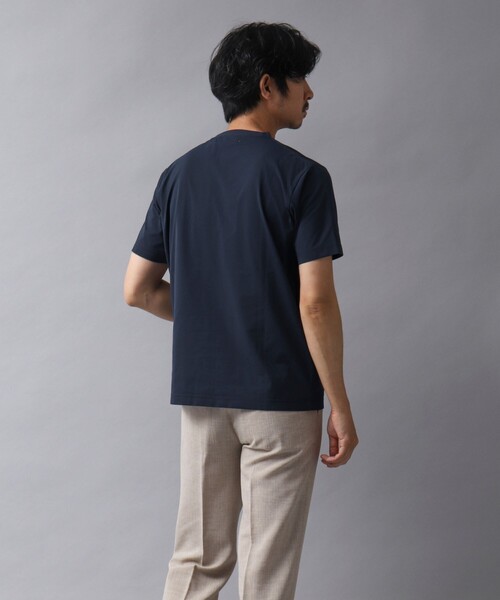 NOLLEY’S（ノーリーズ）の「【ACTIVE SECT】《限定展開 / 吸水性 / 防透け性》イージーケアファブリックファスナーポケT（Tシャツ/カットソー・メンズ・グレイッシュベージュ/ダークネイビー/ホワイト/ブラック・M/XL/L/S）」の7枚目の写真