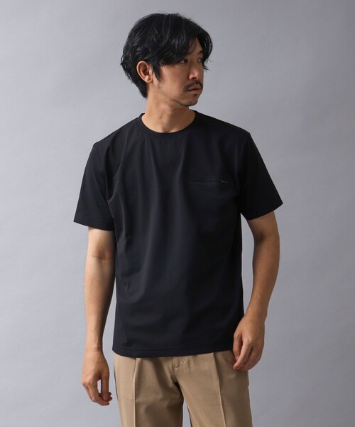 NOLLEY’S（ノーリーズ）の「【ACTIVE SECT】《限定展開 / 吸水性 / 防透け性》イージーケアファブリックファスナーポケT（Tシャツ/カットソー・メンズ・グレイッシュベージュ/ダークネイビー/ホワイト/ブラック・M/XL/L/S）」の10枚目の写真