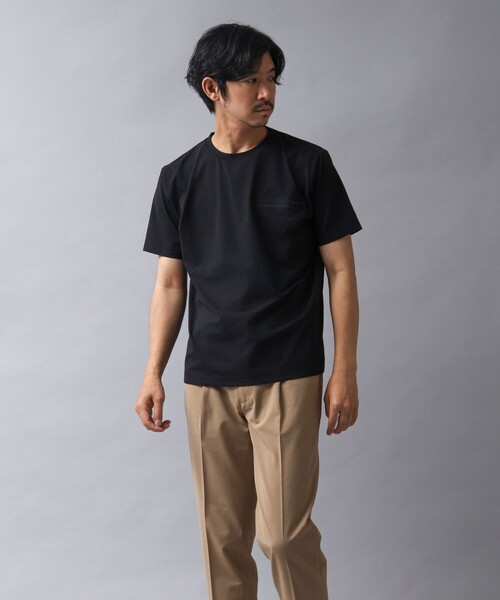 NOLLEY’S（ノーリーズ）の「【ACTIVE SECT】《限定展開 / 吸水性 / 防透け性》イージーケアファブリックファスナーポケT（Tシャツ/カットソー・メンズ・グレイッシュベージュ/ダークネイビー/ホワイト/ブラック・M/XL/L/S）」の11枚目の写真