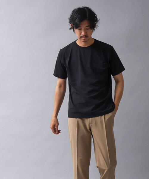 NOLLEY’S（ノーリーズ）の「【ACTIVE SECT】《限定展開 / 吸水性 / 防透け性》イージーケアファブリックファスナーポケT（Tシャツ/カットソー・メンズ・グレイッシュベージュ/ダークネイビー/ホワイト/ブラック・M/XL/L/S）」の12枚目の写真