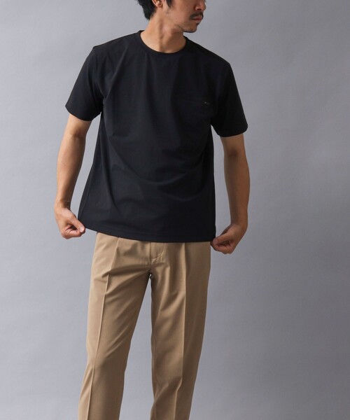 NOLLEY’S（ノーリーズ）の「【ACTIVE SECT】《限定展開 / 吸水性 / 防透け性》イージーケアファブリックファスナーポケT（Tシャツ/カットソー・メンズ・グレイッシュベージュ/ダークネイビー/ホワイト/ブラック・M/XL/L/S）」の13枚目の写真