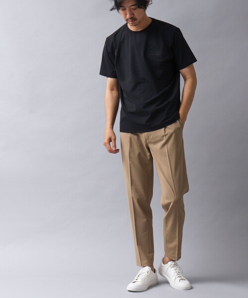 NOLLEY’S（ノーリーズ）の「【ACTIVE SECT】《限定展開 / 吸水性 / 防透け性》イージーケアファブリックファスナーポケT（Tシャツ/カットソー・メンズ・グレイッシュベージュ/ダークネイビー/ホワイト/ブラック・M/XL/L/S）」の14枚目の写真