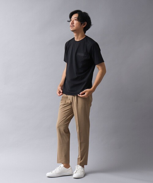 NOLLEY’S（ノーリーズ）の「【ACTIVE SECT】《限定展開 / 吸水性 / 防透け性》イージーケアファブリックファスナーポケT（Tシャツ/カットソー・メンズ・グレイッシュベージュ/ダークネイビー/ホワイト/ブラック・M/XL/L/S）」の16枚目の写真