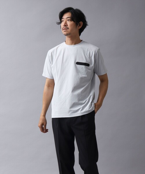NOLLEY’S（ノーリーズ）の「【ACTIVE SECT】《限定展開 / 吸水性 / 防透け性》イージーケアファブリックファスナーポケT（Tシャツ/カットソー・メンズ・グレイッシュベージュ/ダークネイビー/ホワイト/ブラック・M/XL/L/S）」の22枚目の写真