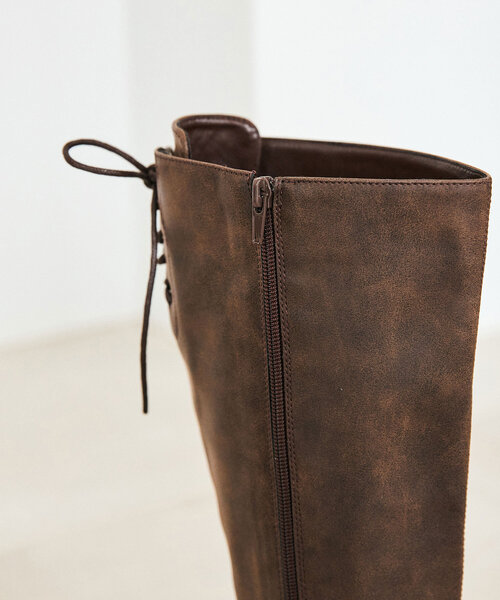 OLIVE des OLIVE(オリーブデオリーブ)の「バックレースアップロングブーツ(ブーツ・レディース・ブラック/ダークブラウン・SMALL/MEDIUM/LARGE)」の22枚目の写真