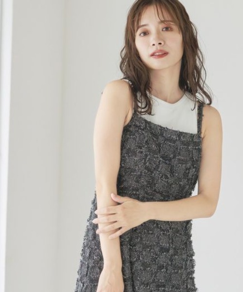 mysty woman(ミスティウーマン)の「アメスリカップツキタンク 137958(タンクトップ・レディース・ブラック/ライトグリーン/オフホワイト・FREE)」の2枚目の写真