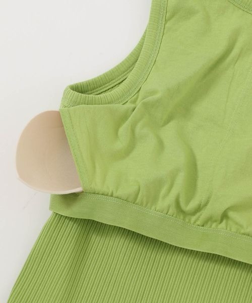 mysty woman(ミスティウーマン)の「アメスリカップツキタンク 137958(タンクトップ・レディース・ブラック/ライトグリーン/オフホワイト・FREE)」の13枚目の写真